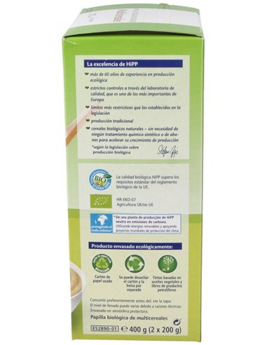 Papilla Multicereales 6Meses 400Gr. Bio S/A de Hipp