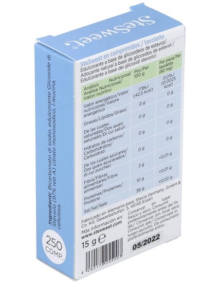 Stevia 250Tabletas de Stevia