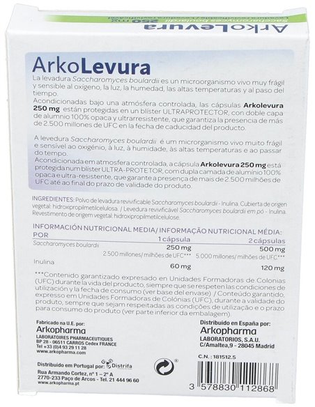 Arko Levura 250Mg 10Cap. de Arkopharma