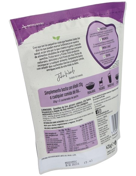 Semillas Lino Calabaza Girasol Chia Goji 425Gr. de Linwoods