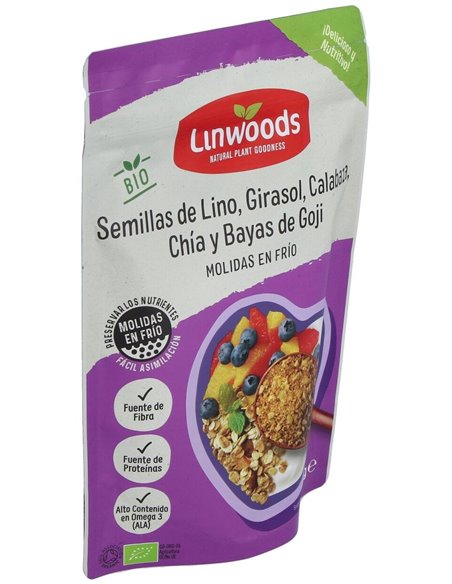 Semillas de Lino, Girasol, Calabaza, Chía y Bayas de Goji Molidas Bio 200 g de Linwoods
