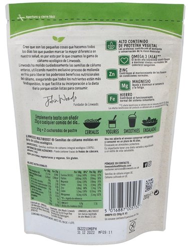 Semillas Molidas de Cáñamo Bio de Linwoods