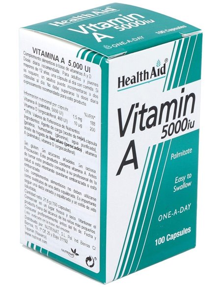Vit A 5000Ui Con Vit D 400Ui 100Cap. Health Aid de Health Aid