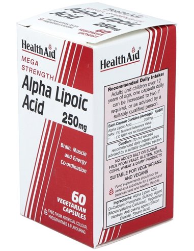 Ácido Alfa Lipoico 250 Mg 60 Vcáps de Health Aid