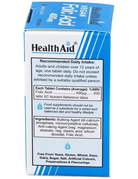 Acido Folico 90Comp. Health Aid de Health Aid