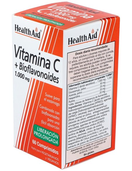 Vit C + Bioflavonoides 60Comp. Health Aid de Health Aid