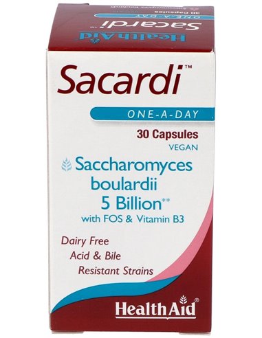 Sacardi (Saccharomyces Boulardii) 30Vcaps. de Health Aid