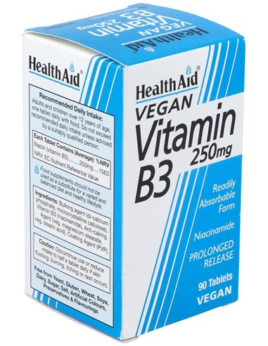 Vit B3 Niacinamida 90Comp. Health Aid de Health Aid
