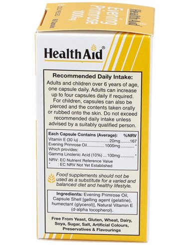 Aceite De Onagra 1.000 Mg 60 Cáps de Health Aid