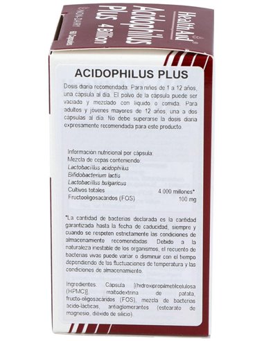 Acidophilus Plus (4.000 Millones) 60 Vcáps de Health Aid