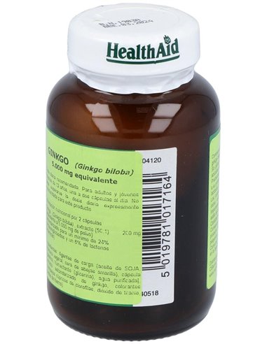 Ginkgo Hoja Ext.Estand. 30Cap. Health Aid de Health Aid