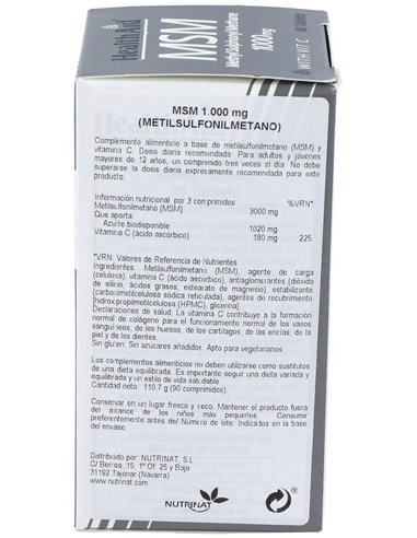 Msm (Metilsulfonilmetano) 1.000 Mg 90 Comp de Health Aid