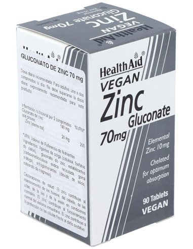 Gluconato De Zinc 90Comp.  Health Aid de Health Aid