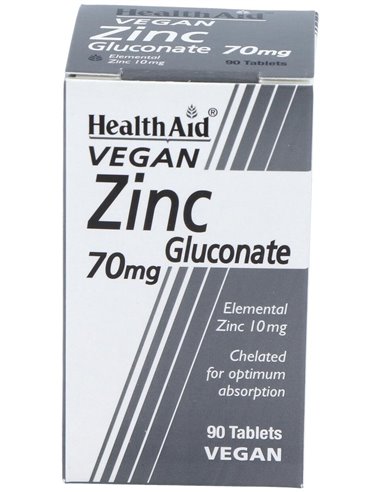 Gluconato De Zinc 90Comp.  Health Aid de Health Aid