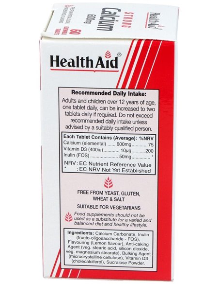 Calcio 600Mg. 60Comp. Mast. Health Aid de Health Aid