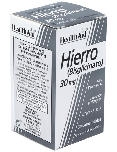 Hierro Bisglycinate Iron+Vit.C 30Comp Health Aid de Health Aid