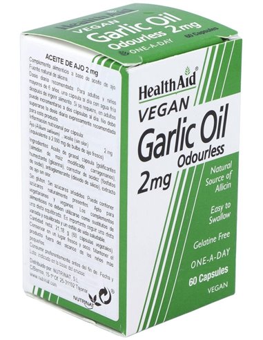 Aceite De Ajo (Allium Sativum) 2 Mg 60 Vcáps de Health Aid