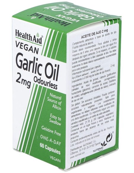 Aceite De Ajo (Garlic Oil) 2Mg. 60Cap. Health Aid de Health Aid