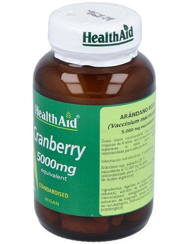 Arándano Rojo (Vaccinium Macrocarpon) 5.000 Mg 60 Comp de Health Aid