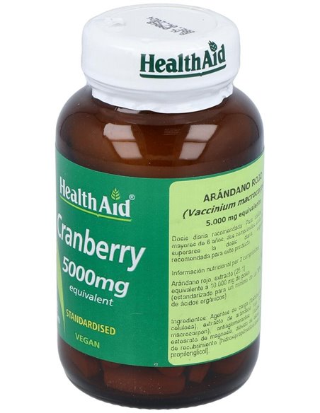 Arándano Rojo (Vaccinium Macrocarpon) 5.000 Mg 60 Comp de Health Aid