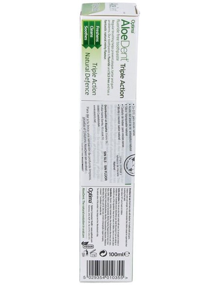 Dentífrico Aloe Triple Acción Sin Fluor 100 ml  de Madal Bal