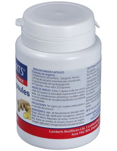Jengibre 14.400 mg (24 mg de gingeroles) de Lamberts