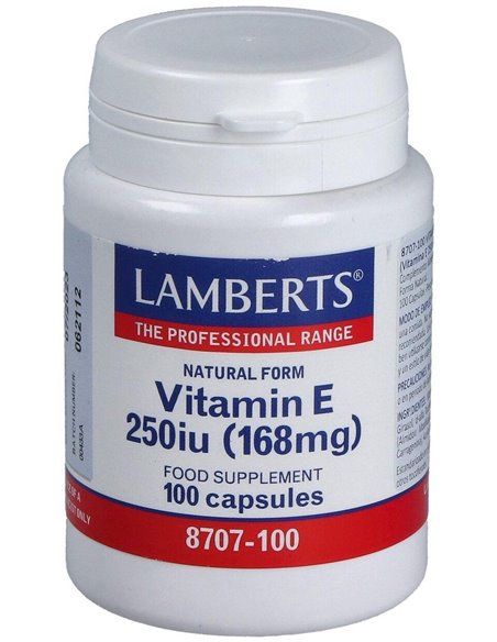 Vitamina E Natural 250 UI 100 Caps. de Lamberts