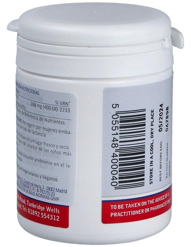 Vitamina E Natural 400 UI 60 Caps. de Lamberts