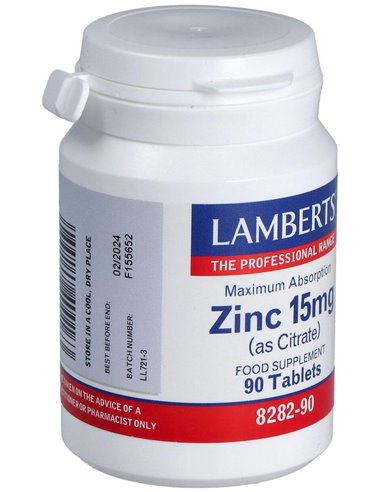 Zinc 15 mg (Como citrato) de Lamberts