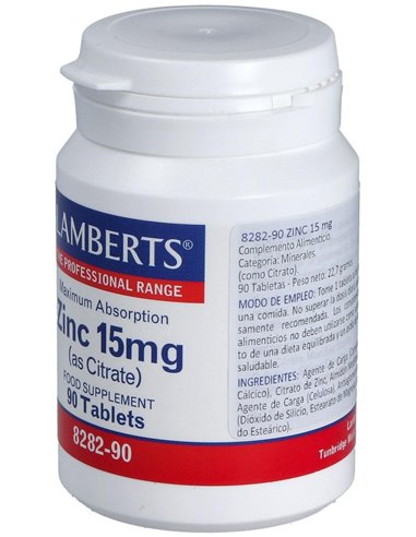 Zinc 15 mg (Como citrato) de Lamberts