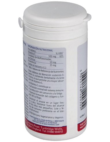 Vitamina C 500 mg + Bioflavonoides Time Release de Lamberts