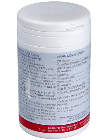 Aceite de Pescado Puro 1100 mg 60 Caps. de Lamberts