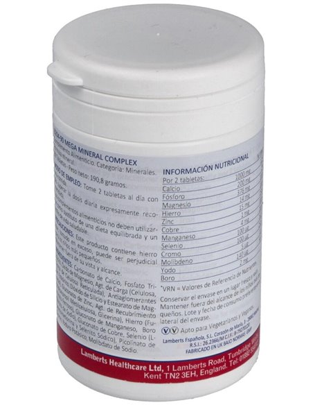 Mega Mineral Complex 90 Tabs. de Lamberts