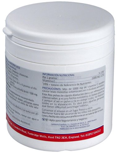 Ácido Ascórbico 250 g Polvo de Lamberts