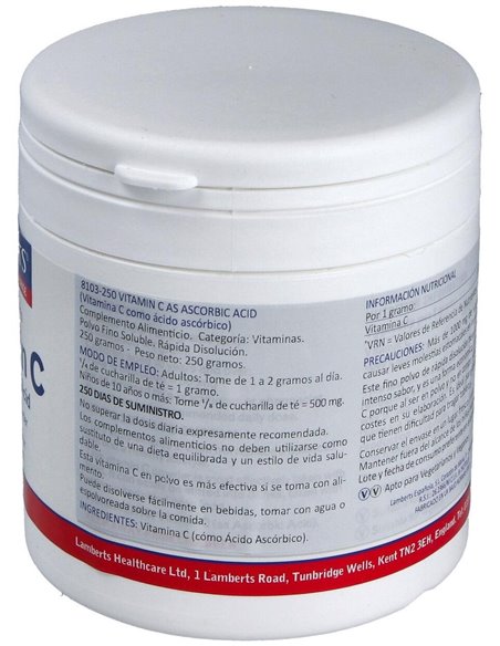 Ácido Ascórbico 250 g Polvo de Lamberts