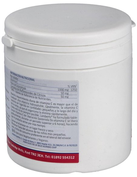 Vitamina C 1000 mg + Bioflavonoides Time Release de Lamberts