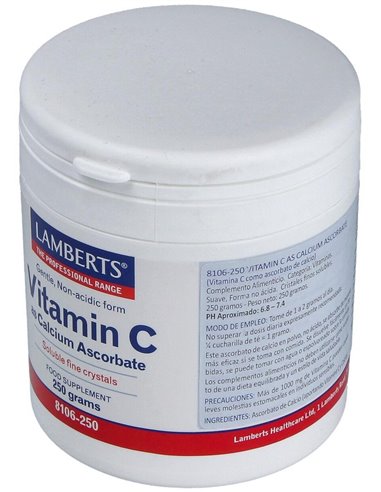Ascorbato de Calcio 250 g Polvo de Lamberts
