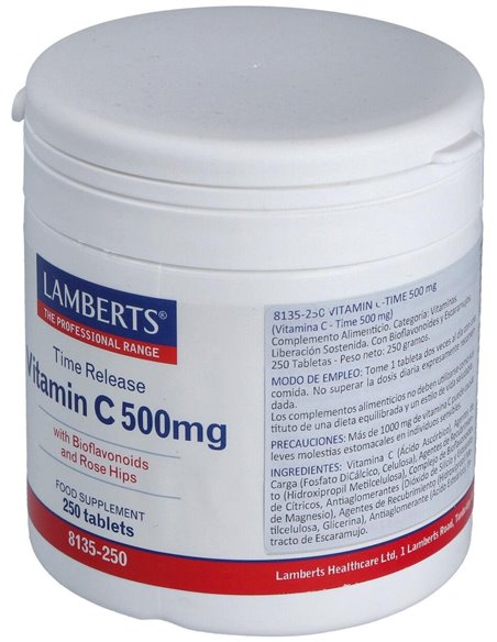 Vitamina C 500 mg + Bioflavonoides Time Release de Lamberts
