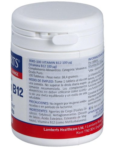 Vitamina B12 100 µg 100 Tabs. de Lamberts