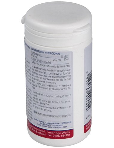 Nicotinamida 250 mg (Vitamina B3) de Lamberts
