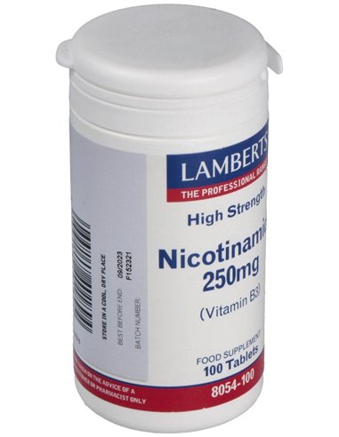 Nicotinamida 250 mg (Vitamina B3) 100 Tabs. de Lamberts