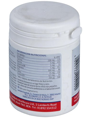 Complejo de Cromo (Con Vit B,C, Mag, Cu y Zn) 60 Tabs. de Lamberts