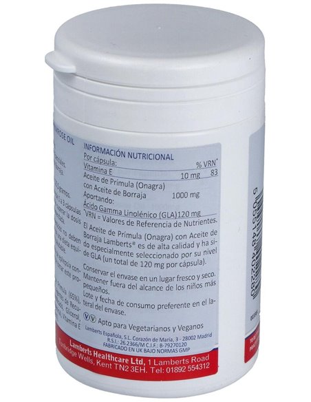 Aceite de Prímula y Borraja 1000 mg de Lamberts