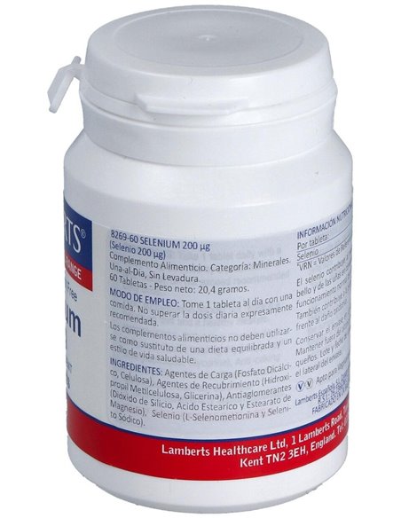 Selenio 200 µg (Como L-Selenometionina) de Lamberts