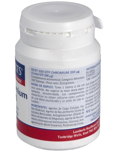 Cromo GTF 200 µg 100 Tabs. de Lamberts