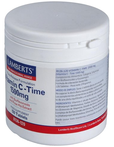 Vitamina C 1500 mg + Bioflavonoides Time Release de Lamberts
