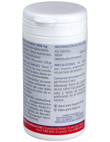 MSM 1000 mg de Lamberts