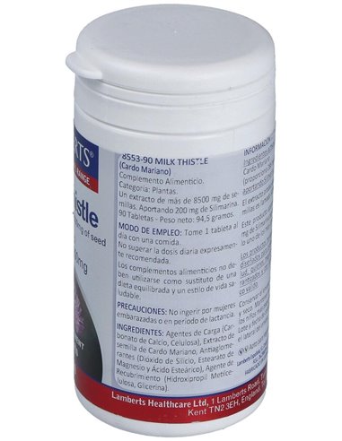 Cardo Mariano 6250 mg (200 mg de Silimarina) de Lamberts