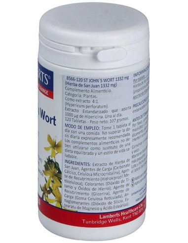 Hierba de San Juan 1332 mg (Hipericina 1000 µg) 120 Tabs. de Lamberts