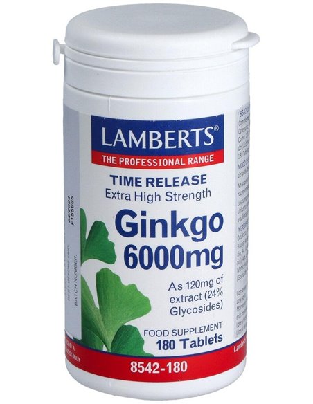 Ginkgo Biloba 6000 mg 180 Tabs.  de Lamberts